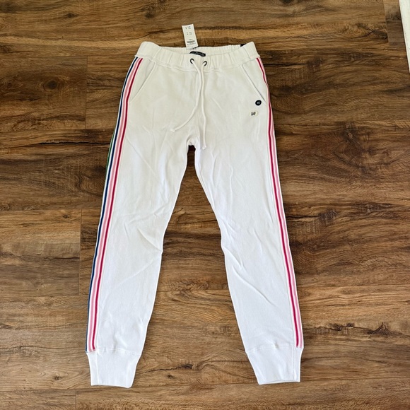 ABERCROMBIE & FITCH White Rainbow Side Stripe Jogger Pants Size XS NWT - Picture 3 of 14
